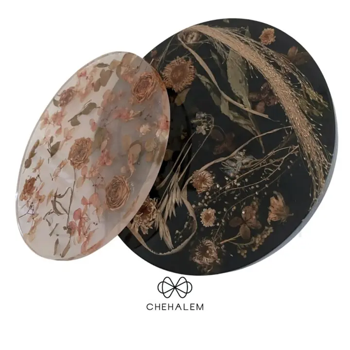 Bàn trà epoxy resin tròn B04