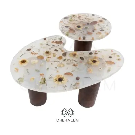 Bàn epoxy resin đục dạng đôi
