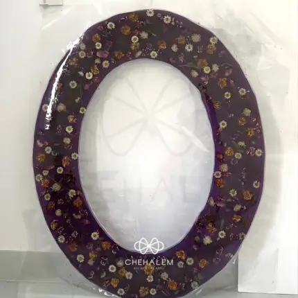 Gương treo tường epoxy resin hoa nhí